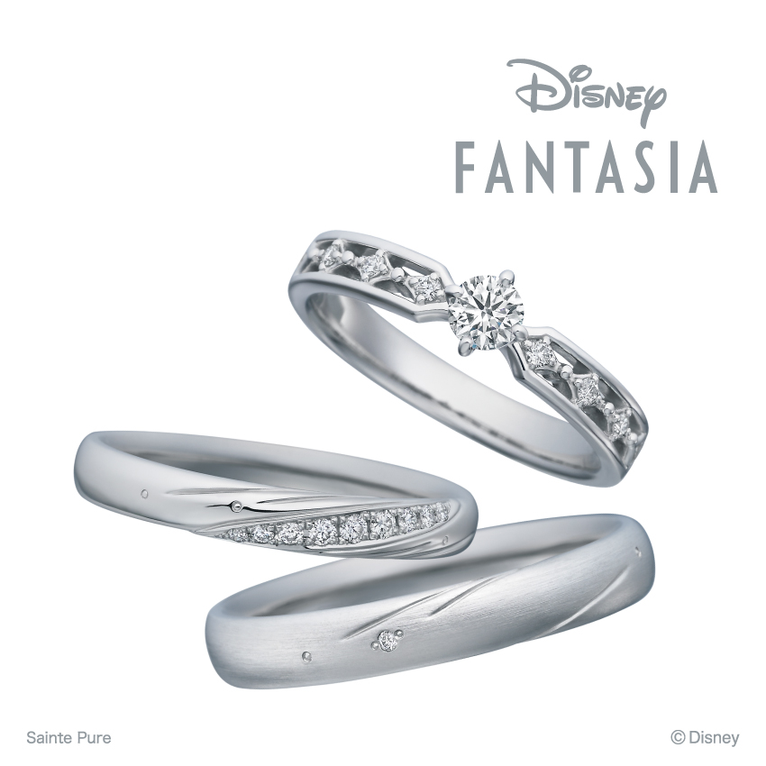 DisneyFANTASIAディズニーファンタジアの婚約指輪エンゲージリングengagementringと結婚指輪マリッジリングMarrriageringのWonder Glowワンダーグロウ
